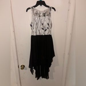 Black and white high low girls, formal dress size 16